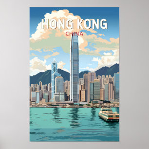 Poster Hong Kong China Viagem Art Vintage