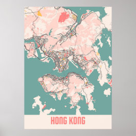 Poster Hong Kong - Hong Kong Chalk City Map