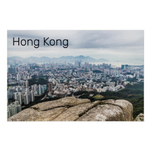 Pôster Hong Kong Lion Hill Skyline Panorama Souvenir