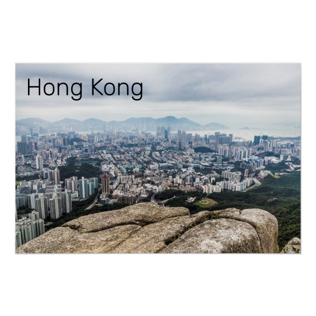 Pôster Hong Kong Lion Hill Skyline Panorama Souvenir (Frente)