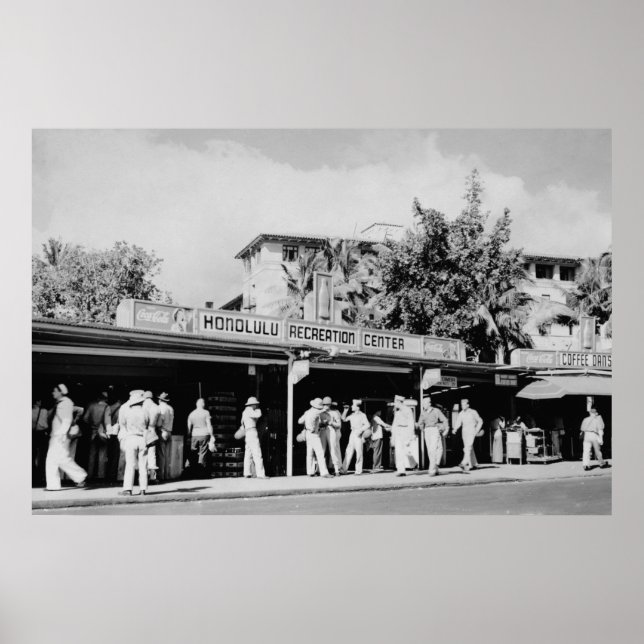 Pôster Honolulu, HA - Vista do Honolulu (Frente)