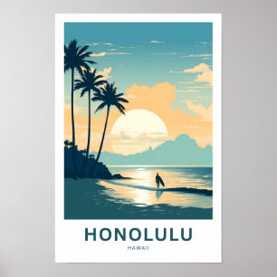 Poster Honolulu Hawaii Viagem