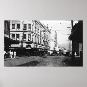 Pôster Honolulu, Vista de Fort Street na Cidade do Havaí