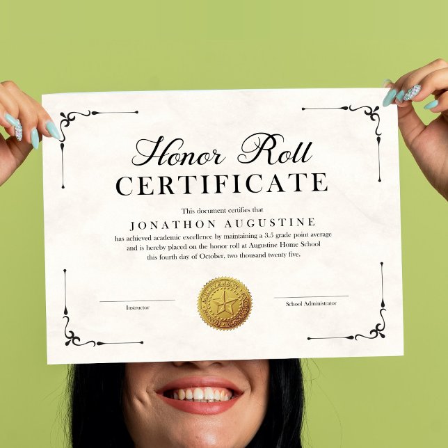 Poster Honor Roll Certificate (Criador carregado)