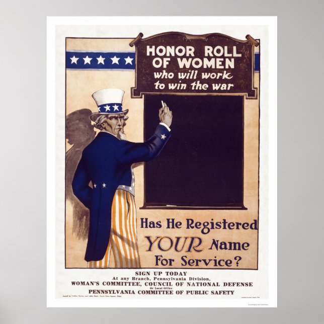 Pôster Honor Roll of Women (Frente)