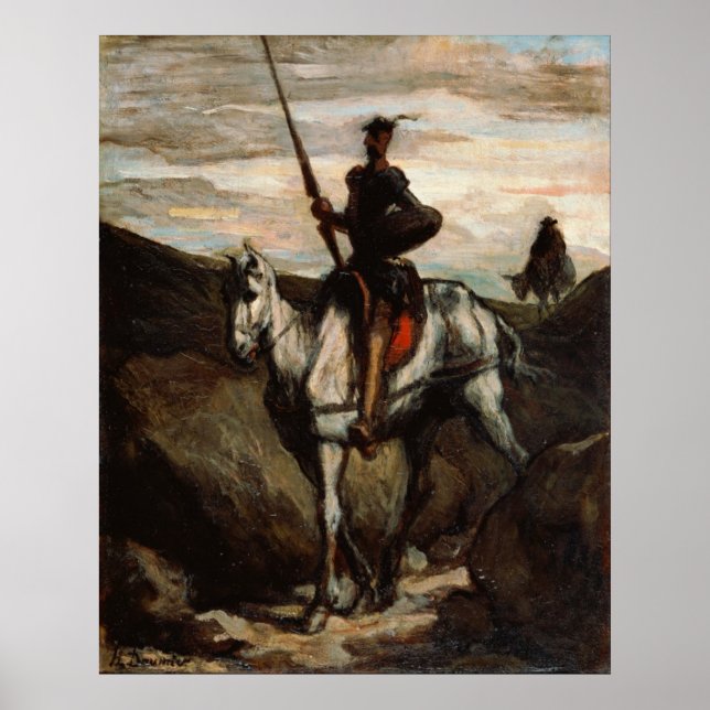 Poster Honore Daumier - Don Quixote nas Montanhas (Frente)