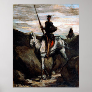 Poster Honore Daumier Don Quixote nas Montanhas