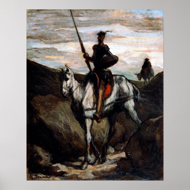 Poster Honore Daumier Don Quixote nas Montanhas (Frente)