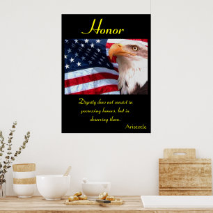 Poster Honra Celebra Sabedoria Sob o Orgulho da Águia
