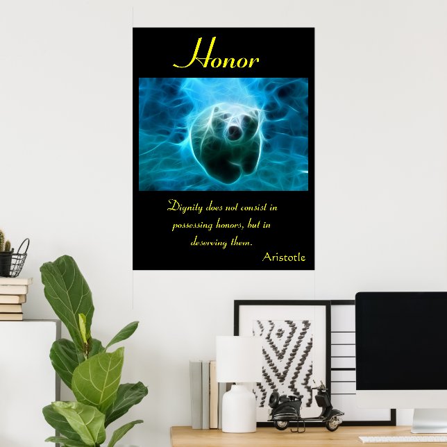 Pôster Honra ilumina Aura Radiante do Urso Polar (Escritório em casa)