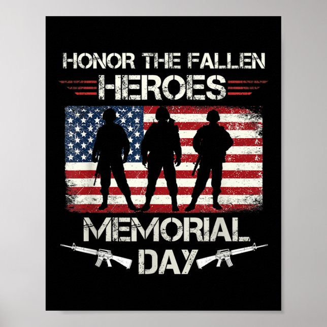 Poster Honra O Dia do Memorial dos Heróis Falidos (Frente)
