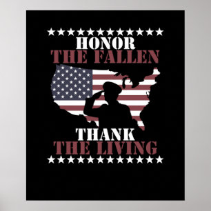Poster Honra O Obrigado Falhado O Dia dos Veteranos Vivos