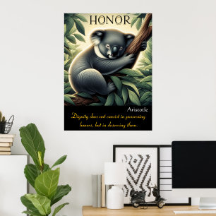 Poster Honra Thrives No Meio De Serene Koala Rest