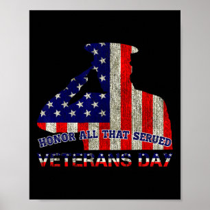 Poster Honra Tudo Que Serviu Veteranos Dia Americano Patr