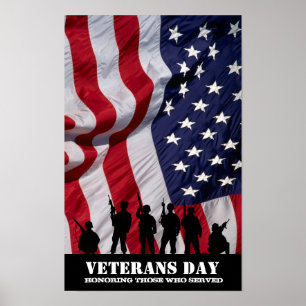 Pôster Honrando aqueles que serviram. Dia de veteranos