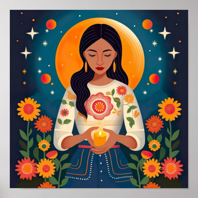 Poster Honrando minhas mães e ancestrais na prina da lua (Frente)