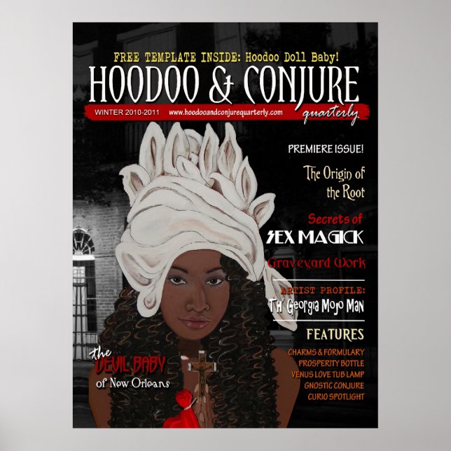 Poster Hoodoo e Conjure Cobrir de Edição Trimestral Premi (Frente)