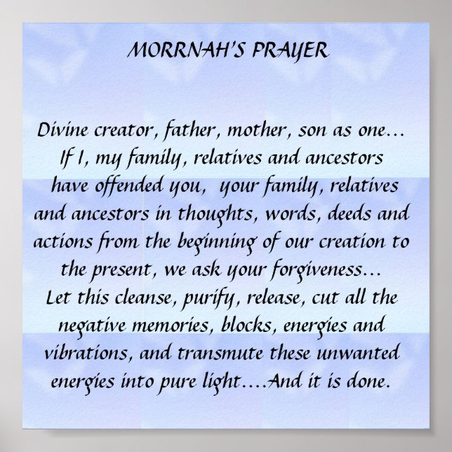 Pôster HO'OPONOPONO MANTRA (Havaí) (Frente)