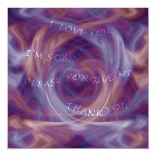 Pôster Ho'oponopono Purple Smoke (Frente)