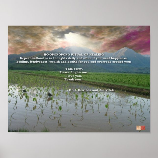 Poster Ho'oponopono Ritual da cura (Frente)