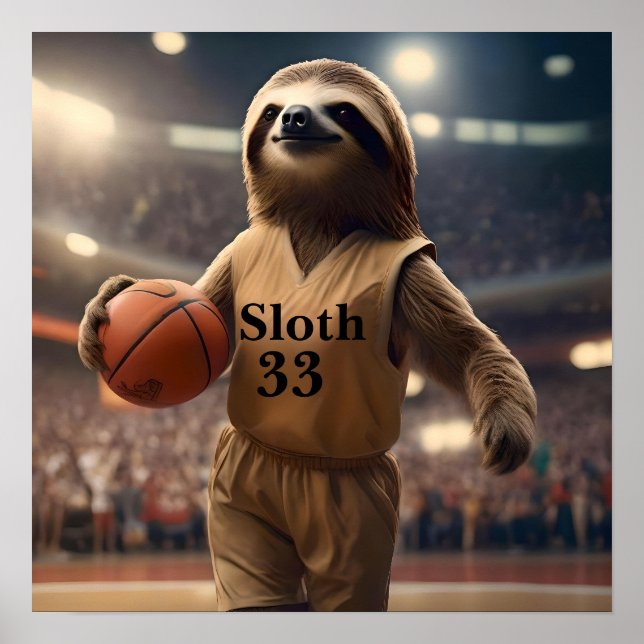 Poster Hoops and Hangs: The Slam Dunking Sloth, (Frente)