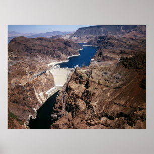 Poster Hoover Dam - vista aérea