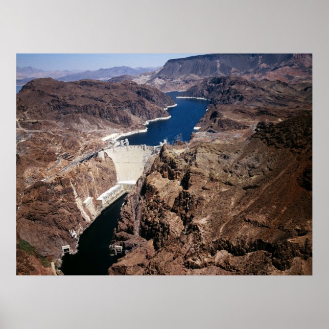 Poster Hoover Dam - vista aérea (Frente)