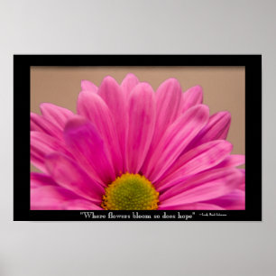Poster Hope Blooms Pink Gerber Daisy