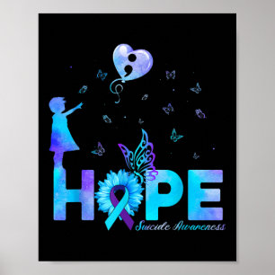 Poster Hope Butterfly Sunflower Prevention Awaren