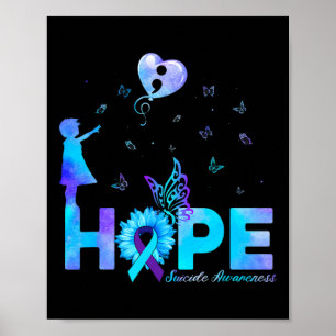 Poster Hope Butterfly Sunflower Prevention Awaren