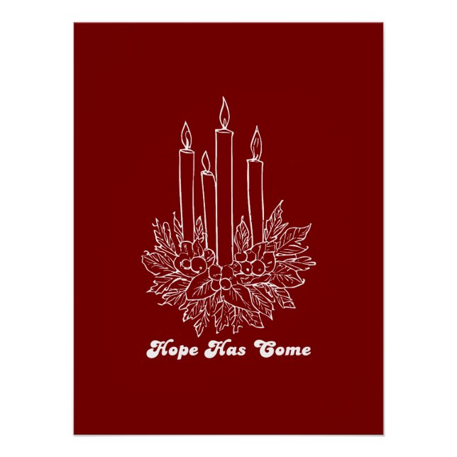 Pôster Hope Has Come Christmas Candle Illustration (Frente)