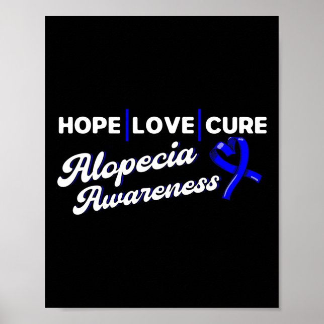 Poster Hope Love Cure Suporta Alopecia Sensibilização Fit (Frente)