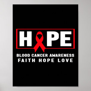 Poster Hope Sanguíneo Cancer - Red Ribbon Sangue Cancer A