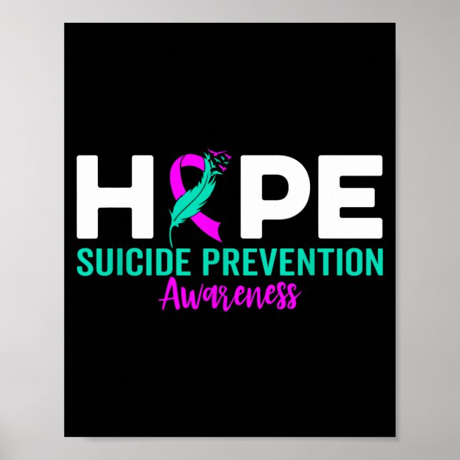 Poster Hope Suicide Prevention Ribbon Depression Suicide  (Frente)