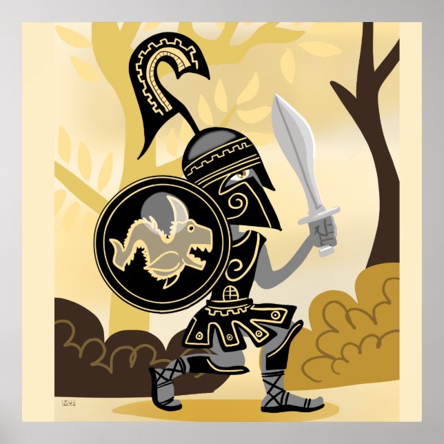 Poster Hoplite da Grécia Antiga (Frente)