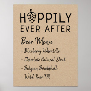 Poster Hoppily Após Chá de panela De Casamento Do Menu Be