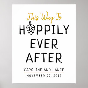 Poster Hoppily nunca após o chá de panela Wedding de
