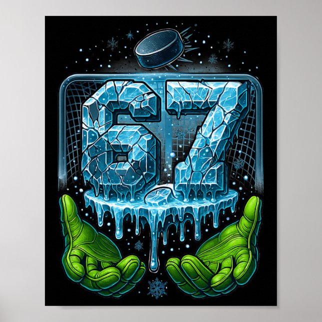 Poster Hóquei 67 Seis Sete Divertido Seis Sete 6 7 Geraçã (Frente)