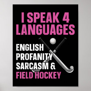 Poster Hóquei em Campo Falo 4 Idiomas Inglês Obscenidade