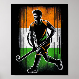 Poster Hóquei em Campo Índia Homens Bandeira Indiana Hóqu