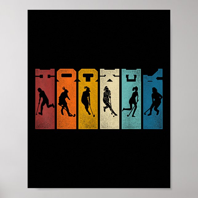 Poster Hóquei em Campo Retro Hóquei Vintage _1 (Frente)