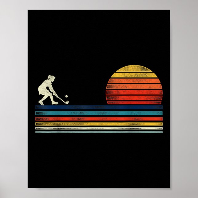 Poster Hóquei em Campo Retro Vintage  (Frente)
