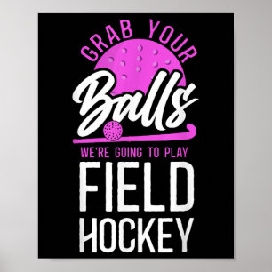 Poster Hóquei em Campo Trocadilho Humor Adulto Pegue Você