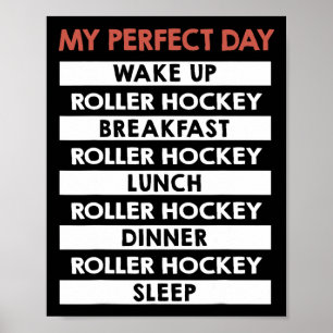 Poster Hóquei em Patins Meu Dia Perfeito Rotina Diária do