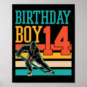 Poster Hóquei no Gelo de 14 anos - Festa de aniversário d
