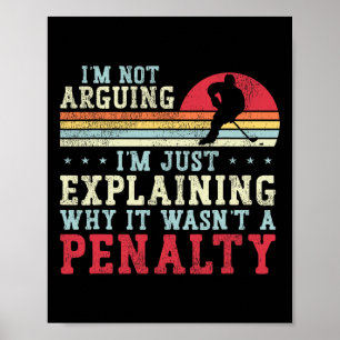 Poster Hóquei no Gelo Vintage Retro Não Estou Discutindo