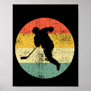 Poster Hóquei retrô estilo vintage de hóquei para hóquei