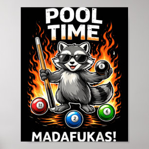 Poster Hora da Piscina Madafakas Racão Engraçado Jogador