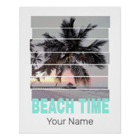 Hora da Praia Vintage Pier Palm Tree Sunset Souven