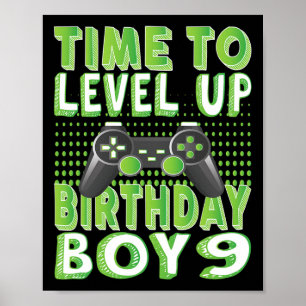 Poster Hora De Aumentar O Nível Do Aniversário Garoto De